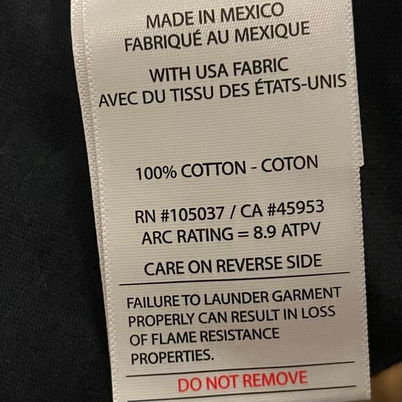 Ariat FR Shirt Mens XLT Navy Long Sleeve Work Flame Resistant CAT 2 NFPA 2112 - Picture 8 of 9